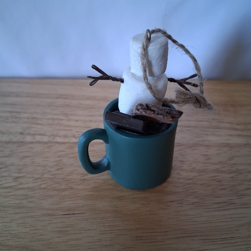 Green Mug with Snowman Smores Ornament - Picture 5 of 7